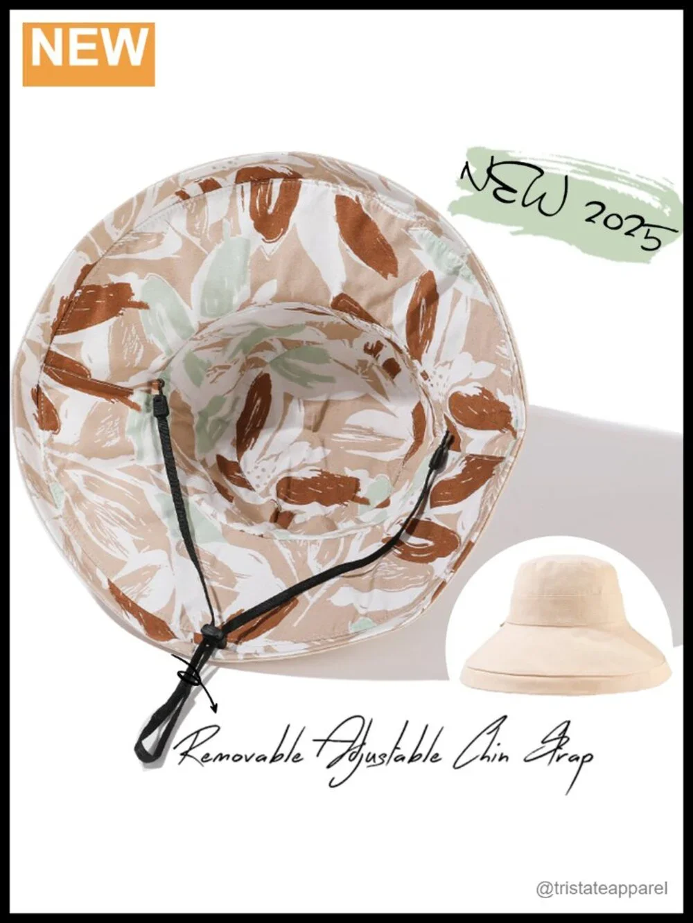 Women's Reversible Bucket Sun Hat with Wide Brim UPF50+ Cotton